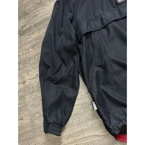 Vintage - Chaps Ralph Lauren Men's Windbreaker Navy Snap‎ Hidden Hoodie Size XL - Picture 3 of 10